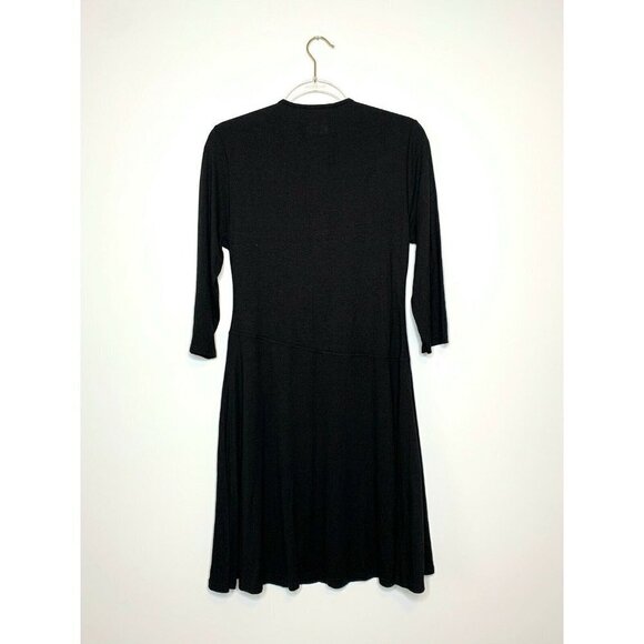 GARNET HILL Dress Women Medium Black Faux Wrap - Picture 3 of 6